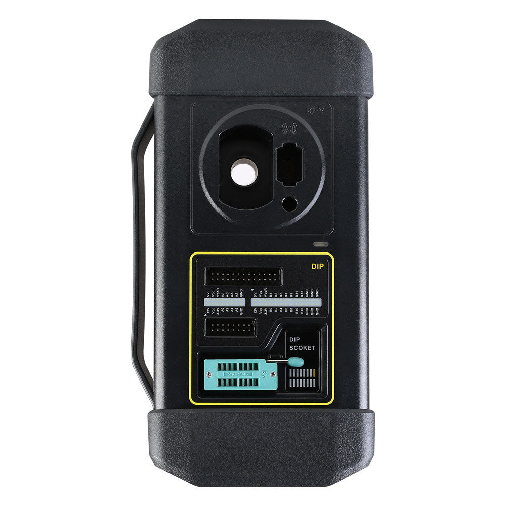 Launch X-PROG 3 main unit front view with key reader and DIP socket