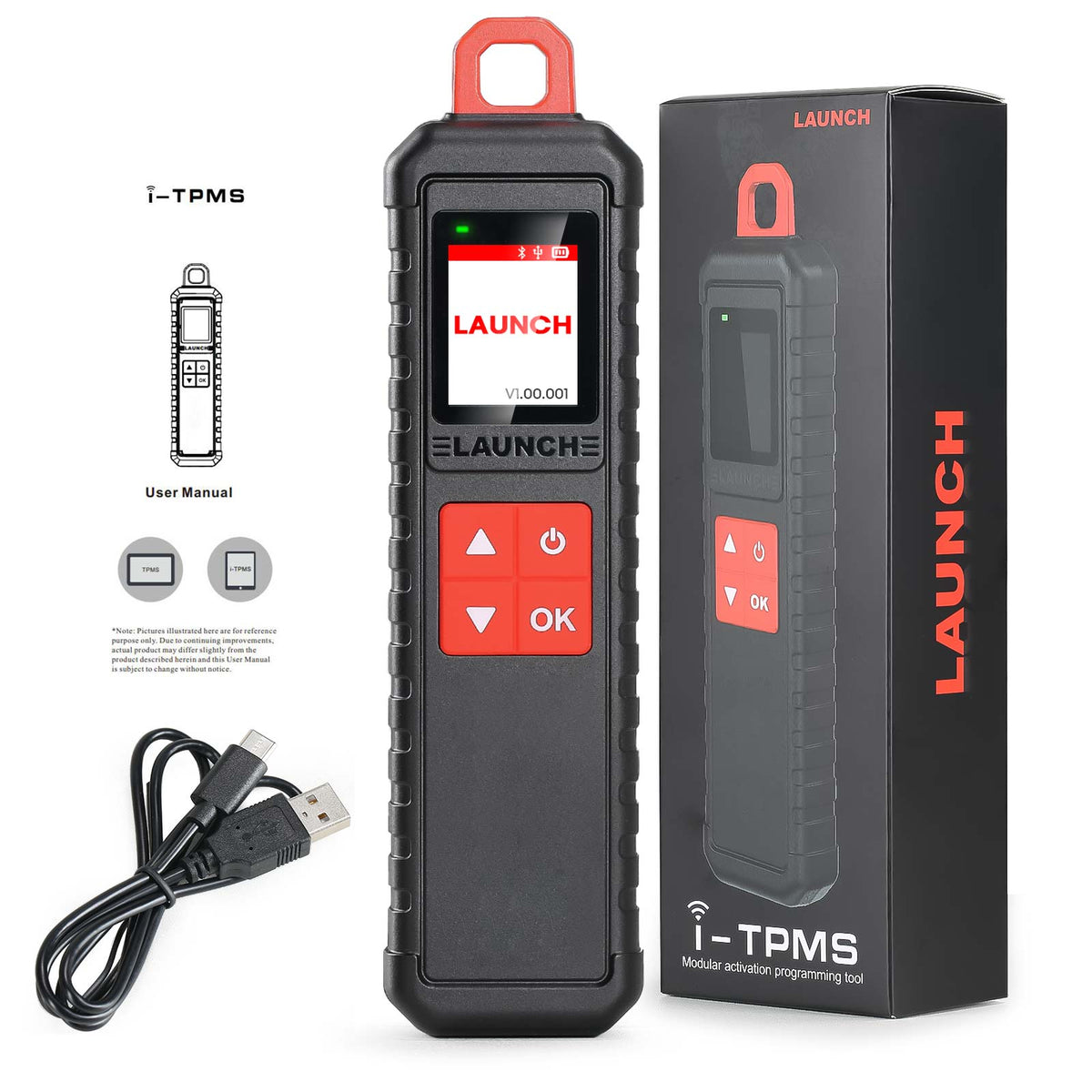Launch i-TPMS handheld TPMS service tool with box and USB cable