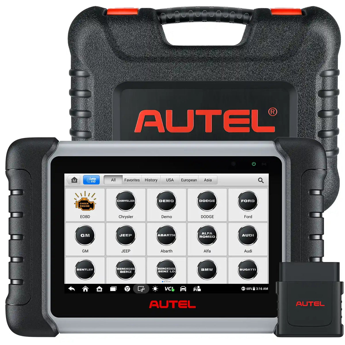 Autel MaxiCOM MK808BT Pro tablet and VCI