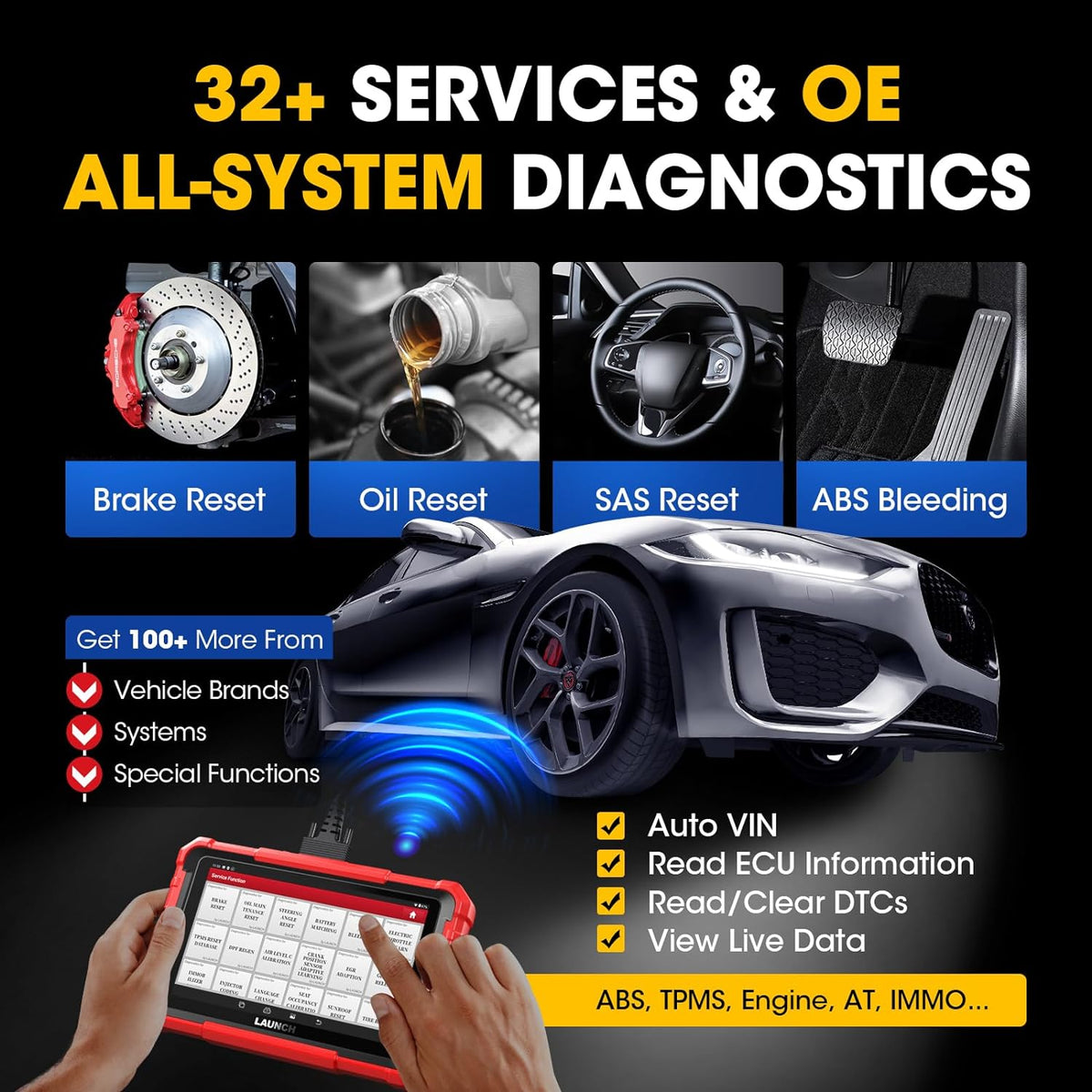 Launch X431 PROS ELITE diagnostic functions screen